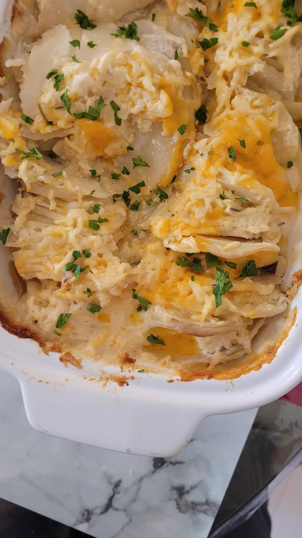 Potatoes being prepared and baked until tender