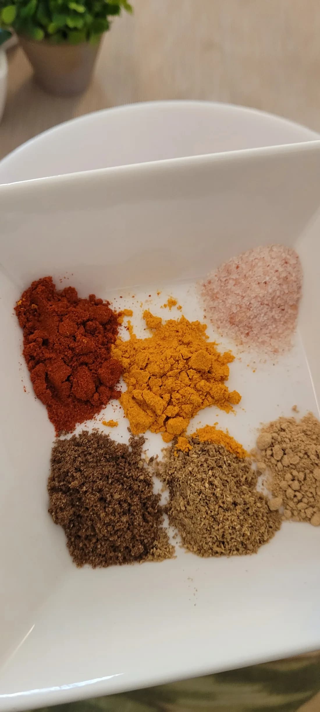 Measured spices for seasoning chicken burrito bowl chicken